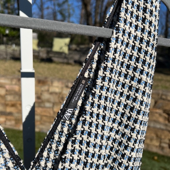 ZARA Tweed Button-Front Pinafore Mini Dress - Picture 9 of 16